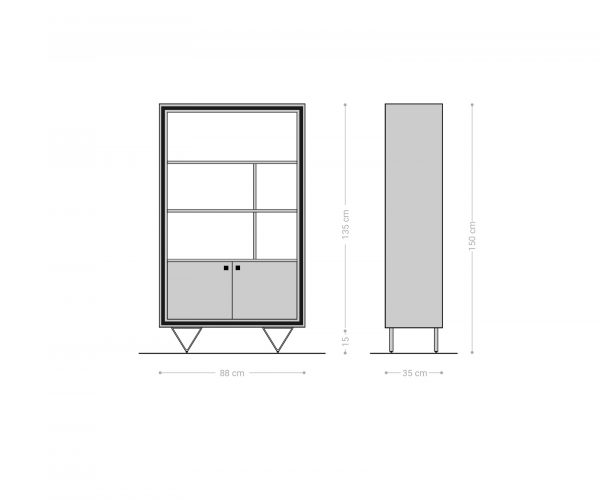 Skriňa Stonegrace 88 cm akácia prírodná 3D 2 dvierka - Image 7