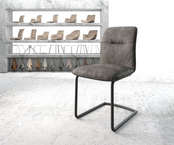 Jídelní židle Vinjo-Flex Anthracite Vintage Cantilever Round Černá