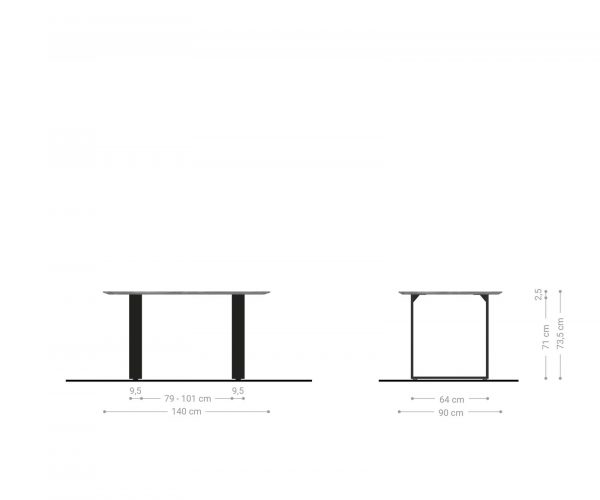 Jedálenský stôl Edge 200x100 Acacia natural Úzka švajčiarska hrana z nerezovej ocele - Image 6