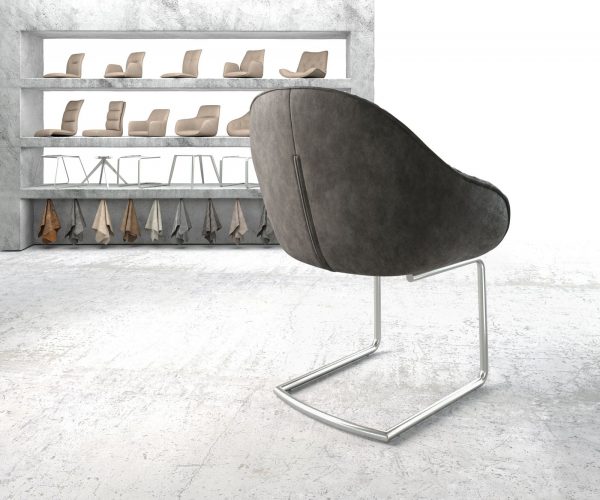 Křeslo Gaio-Flex Anthracite Vintage Cantilever Round z nerezové oceli - Image 3