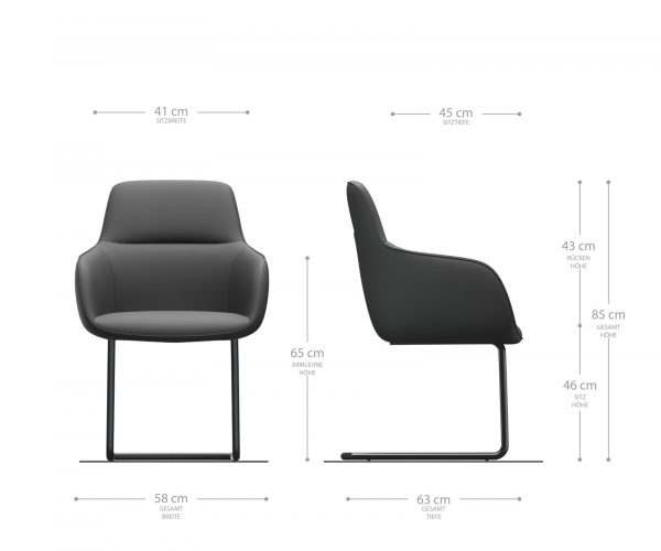 Jídelní židle Pejo-Flex Šedá Samet Cantilever Round chromovaná - Image 5