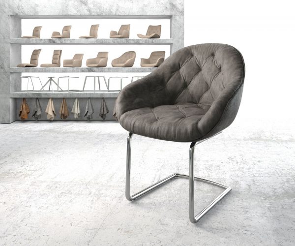 Křeslo Gaio-Flex Anthracite Vintage Cantilever Round chromované