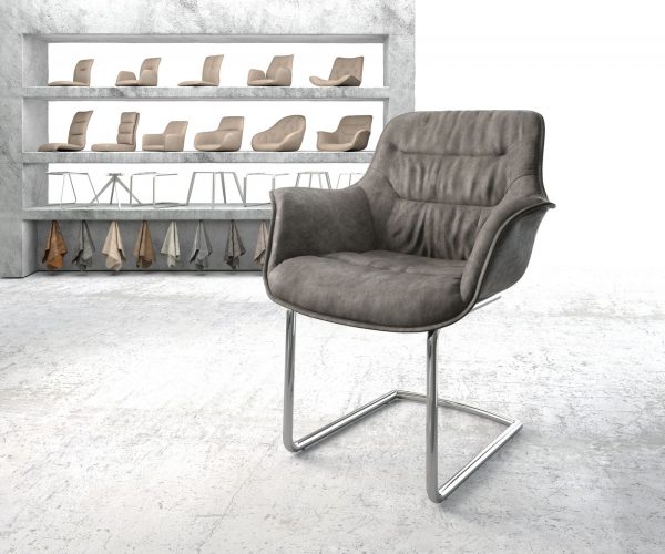 Křeslo Kaira-Flex Anthracite Vintage Cantilever Round chromované