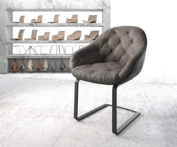 Křeslo Gaio-Flex Anthracite Vintage Cantilever Flat Černá