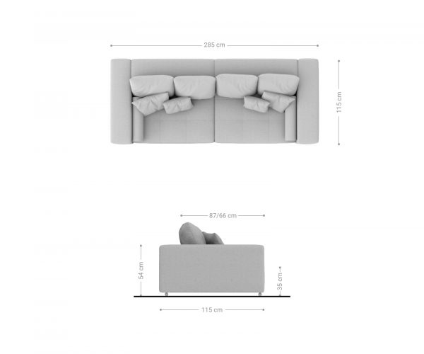 Veľká pohovka Marbeya 285x115 cm čierna s 10 vankúšmi Pohovka XXL - Image 8