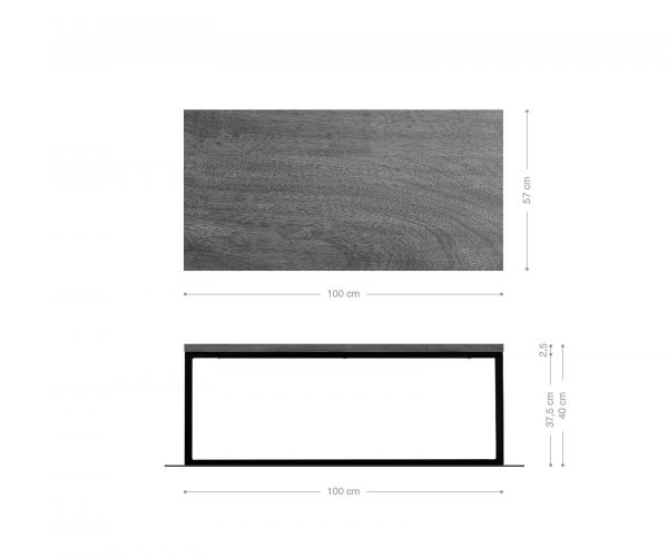 Konferenční stolek Tatius 100x57 Akácie přírodní rám Kov černý - Image 6