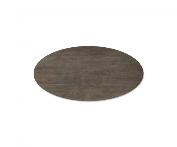 Jedálenský stôl Edge Oval 200x100cm mango hnedá nerezová oceľ široký - Image 4