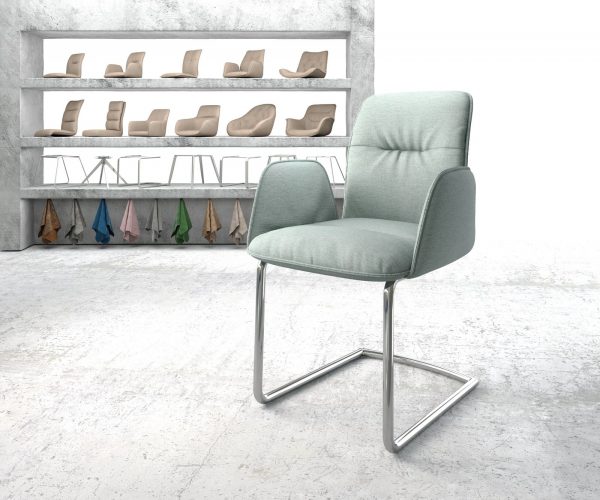 Otočná židle Vinja-Flex Stripes Mint Cantilever Chair Round Chrome