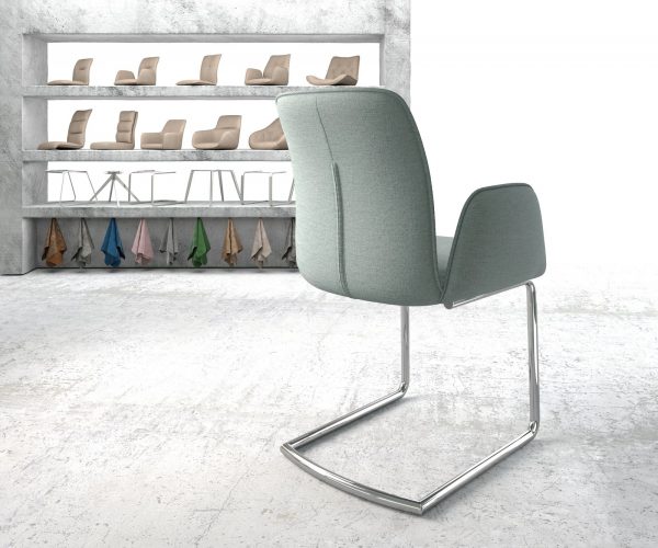 Otočná židle Vinja-Flex Stripes Mint Cantilever Chair Round Chrome - Image 3