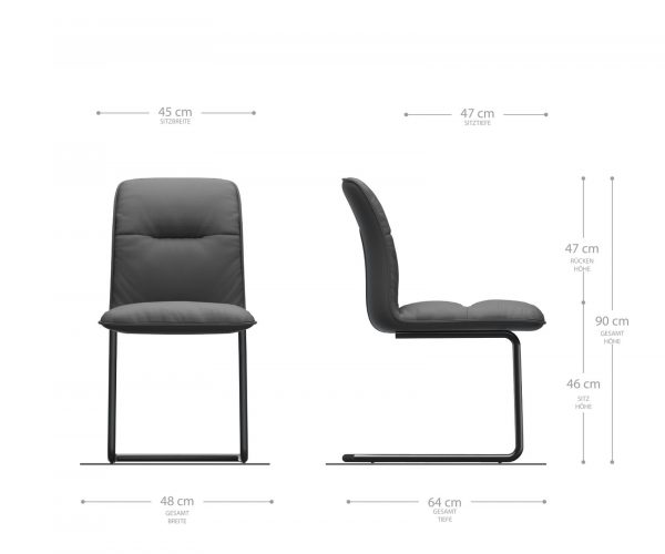 Houpací židle Vinjo-Flex Textured Fabric Anthracite Cantilever Chair Round Chrome - Image 5