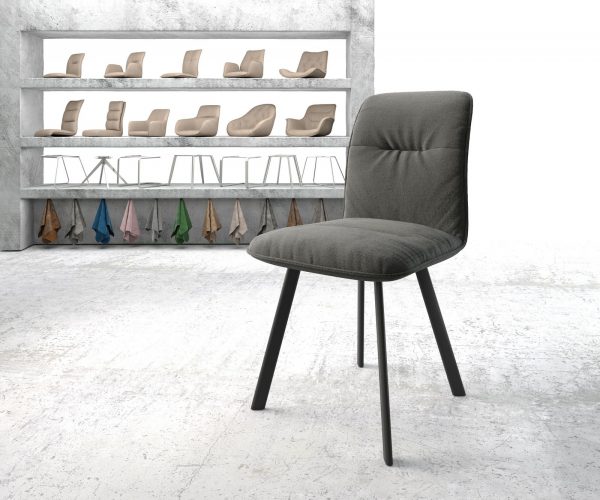 Jídelní židle Vinjo-Flex Textured Fabric Anthracite 4-nohý ovál Black