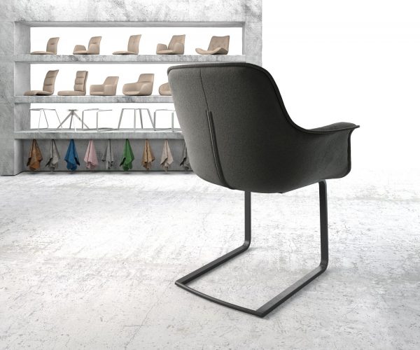 Otočná židle Kaira-Flex Textured Fabric Anthracite Cantilever Flat Black - Image 3