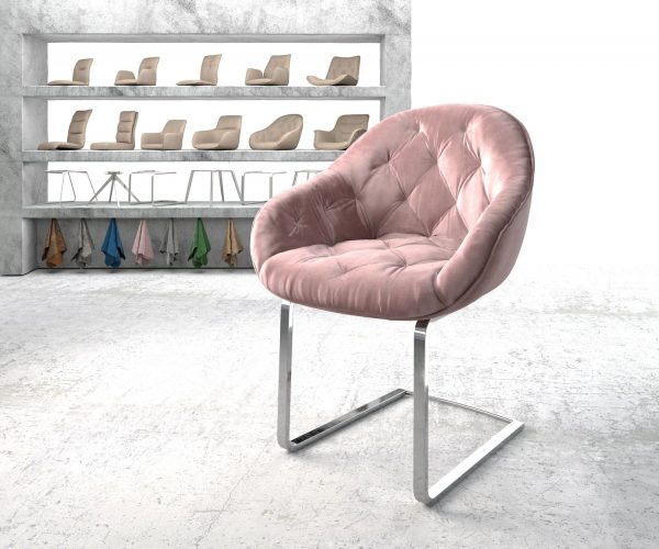 Křeslo Gaio-Flex Rosé Samet Cantilever Flat chromované