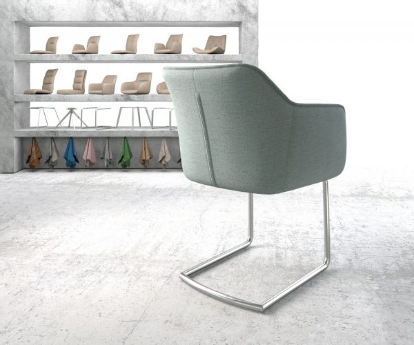 Houpací židle Elda-Flex Stripes Mint Cantilever Chair Round Stainless Steel - Image 3