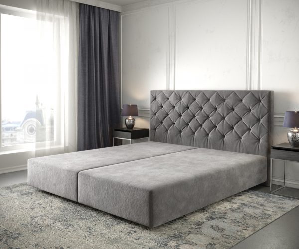 Boxspring posteľ Dream-Great 180x200 cm mikrovlákno taupe