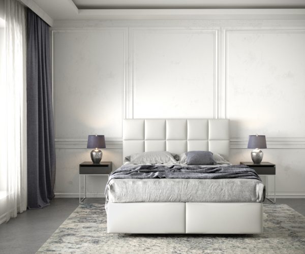 Postel Boxspring Dream-Fine 140x200 cm umělá kůže bílá s matrací a topperem - Image 2