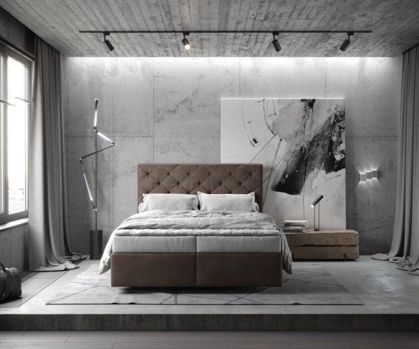 Postel Boxspring Dream-Great 140x200 cm imitace kůže tmavě hnědá s matrací a topperem - Image 2