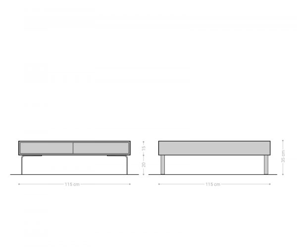 Konferenčný stolík Fevo 115x115 cm akáciová hnedá Podstava v tvare L čierna - Image 8