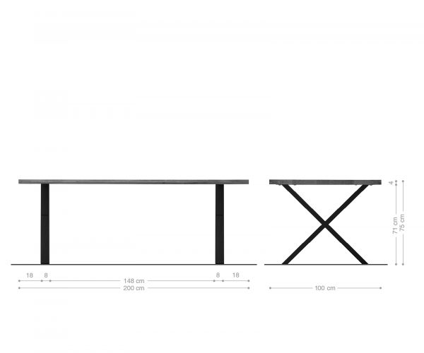 Jedálenský stôl Edge-Pure 200x100 dub prírodný kov čierna rybia kosť - Image 6