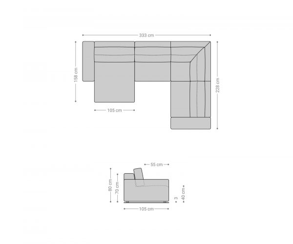 Pohovka v tvare U Lanzo L 330x230 cm mikrovlákno čierne variabilné ležadlo - Image 6