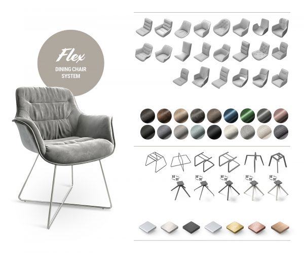 Houpací židle Vinjo-Flex Textured Fabric Anthracite Cantilever Chair Round Chrome - Image 7