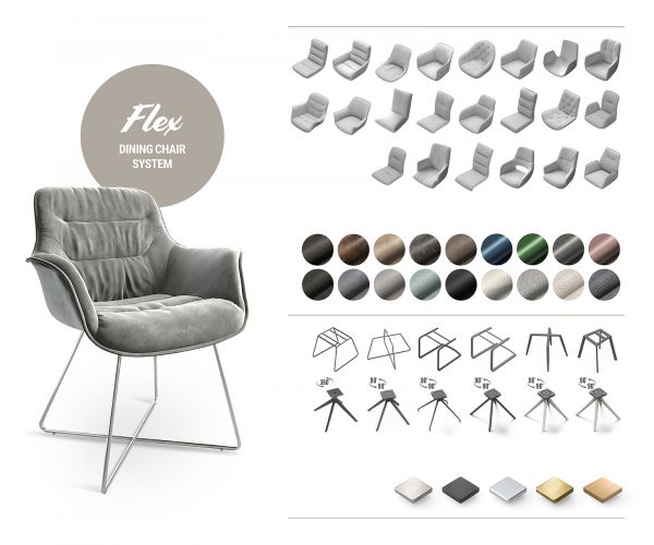 Houpací židle Vinjo-Flex Textured Fabric Anthracite Cantilever Chair Round Chrome - Image 6