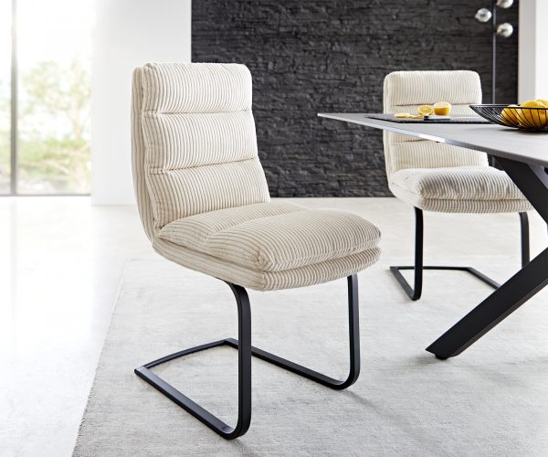 Otočná židle Abelia-Flex Cord Beige Cantilever Flat Black