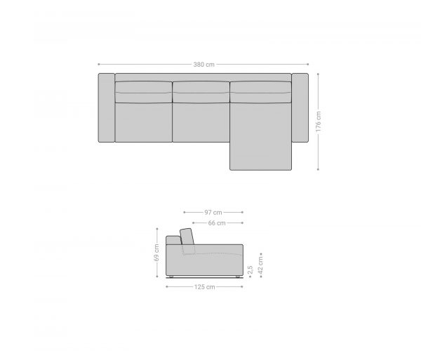 Rohová sedačka Lanzo XL 380x175 cm manšestrová béžová variabilné ležadlo - Image 6