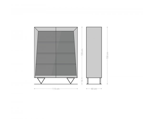 Skříň Kayu 115x150 cm přírodní akácie 2 dvířka podnož "V" - Image 6