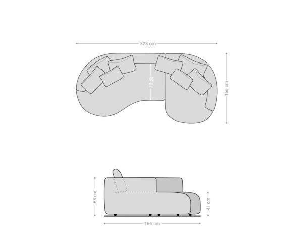 Pohovka Edina 330x170 cm manšestrová béžová - Image 7